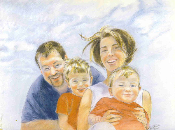 Family portrait in pastel